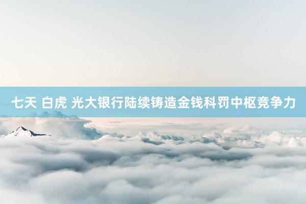 七天 白虎 光大银行陆续铸造金钱科罚中枢竞争力
