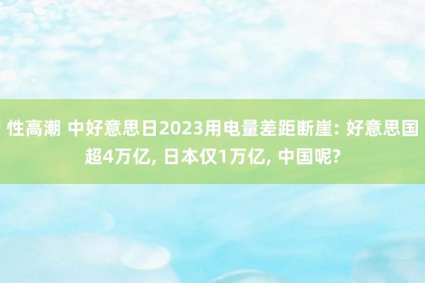 性高潮 中好意思日2023用电量差距断崖: 好意思国超4万亿， 日本仅1万亿， 中国呢?