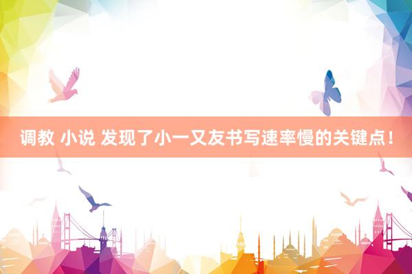 调教 小说 发现了小一又友书写速率慢的关键点！