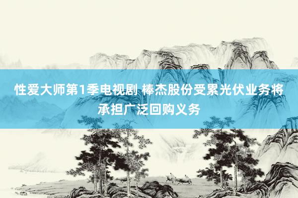 性爱大师第1季电视剧 棒杰股份受累光伏业务将承担广泛回购义务